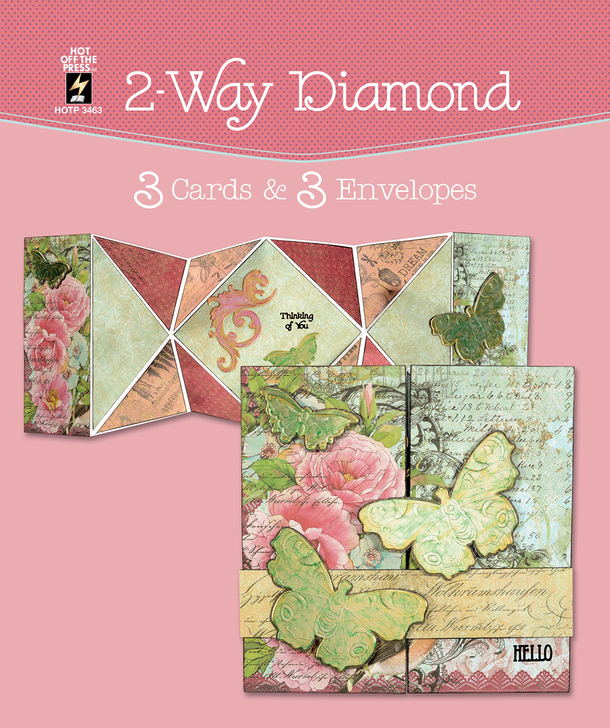 2-Way Diamond Die-Cut Cards (3-Pack)