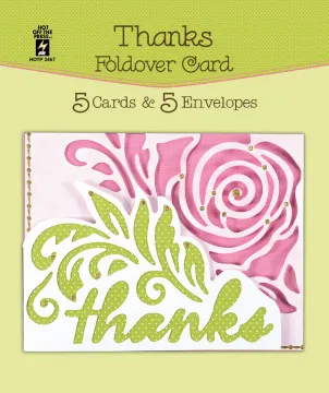 Thanks Foldover Greetings Cards 5pk