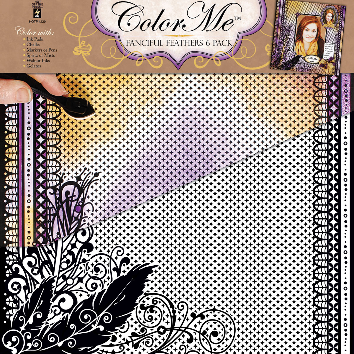 CM Ebony Fanciful Feathers 12x12 Paper Pack