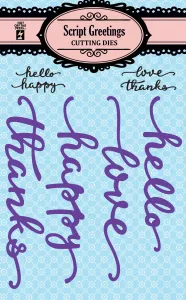 Script Greetings Cutting Dies