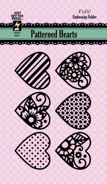 Patterned Hearts Embossing Folder