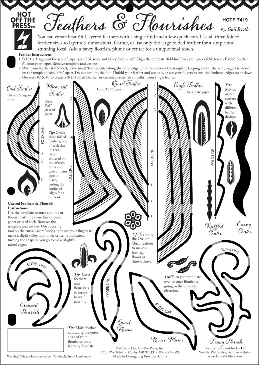 Feathers and Flourishes 8.5x12 Template
