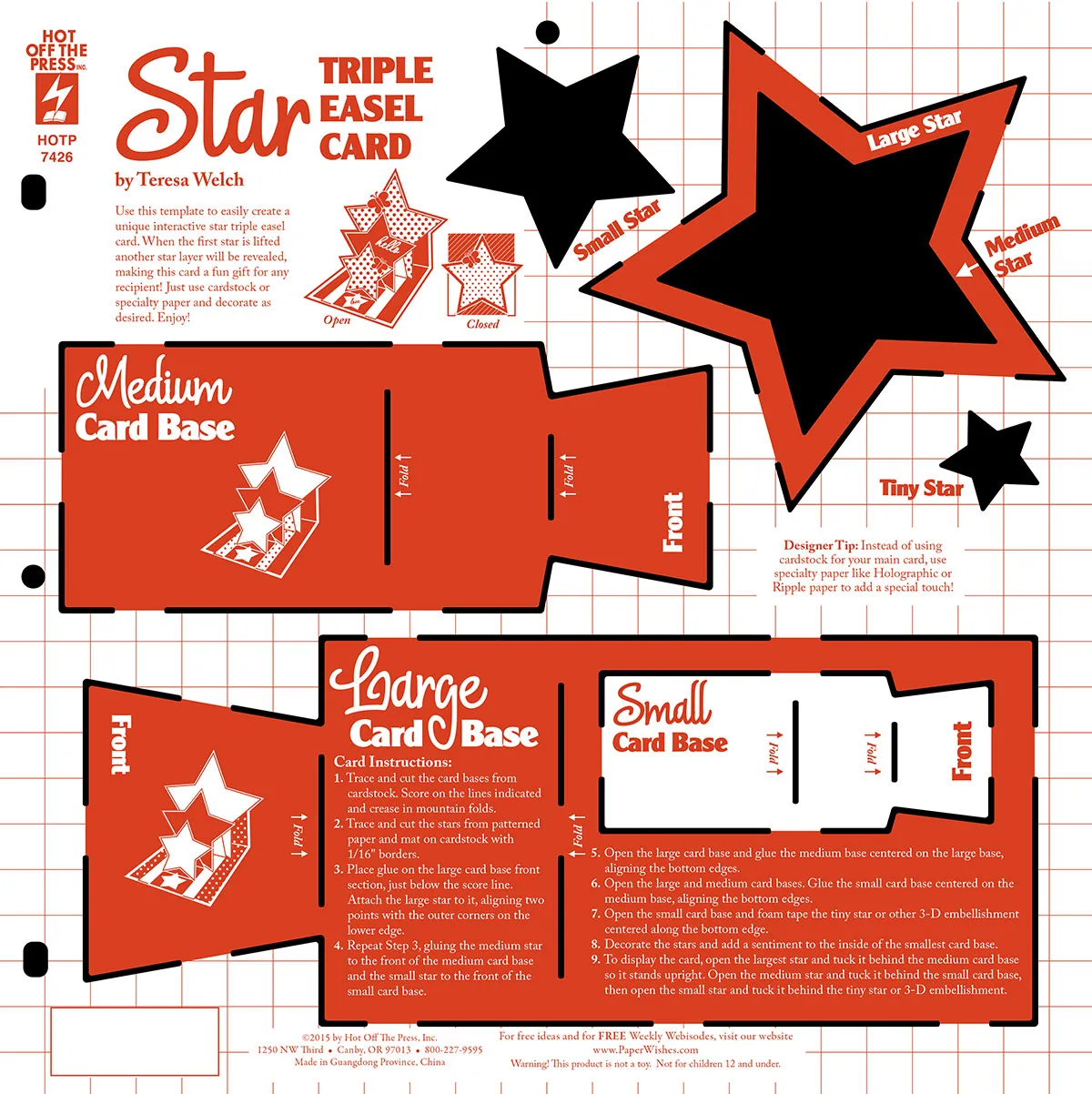 Star Triple Easel Template