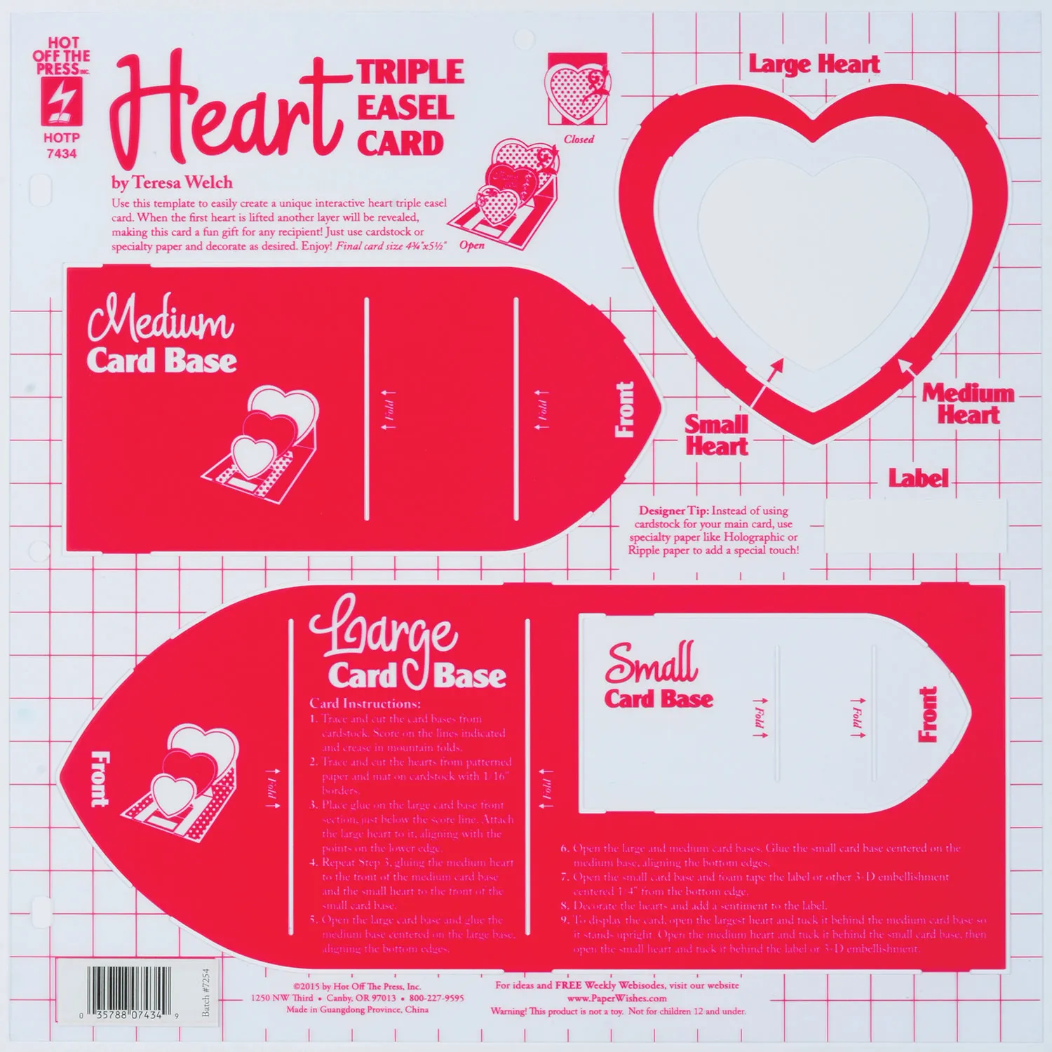 Heart Triple Easel Template