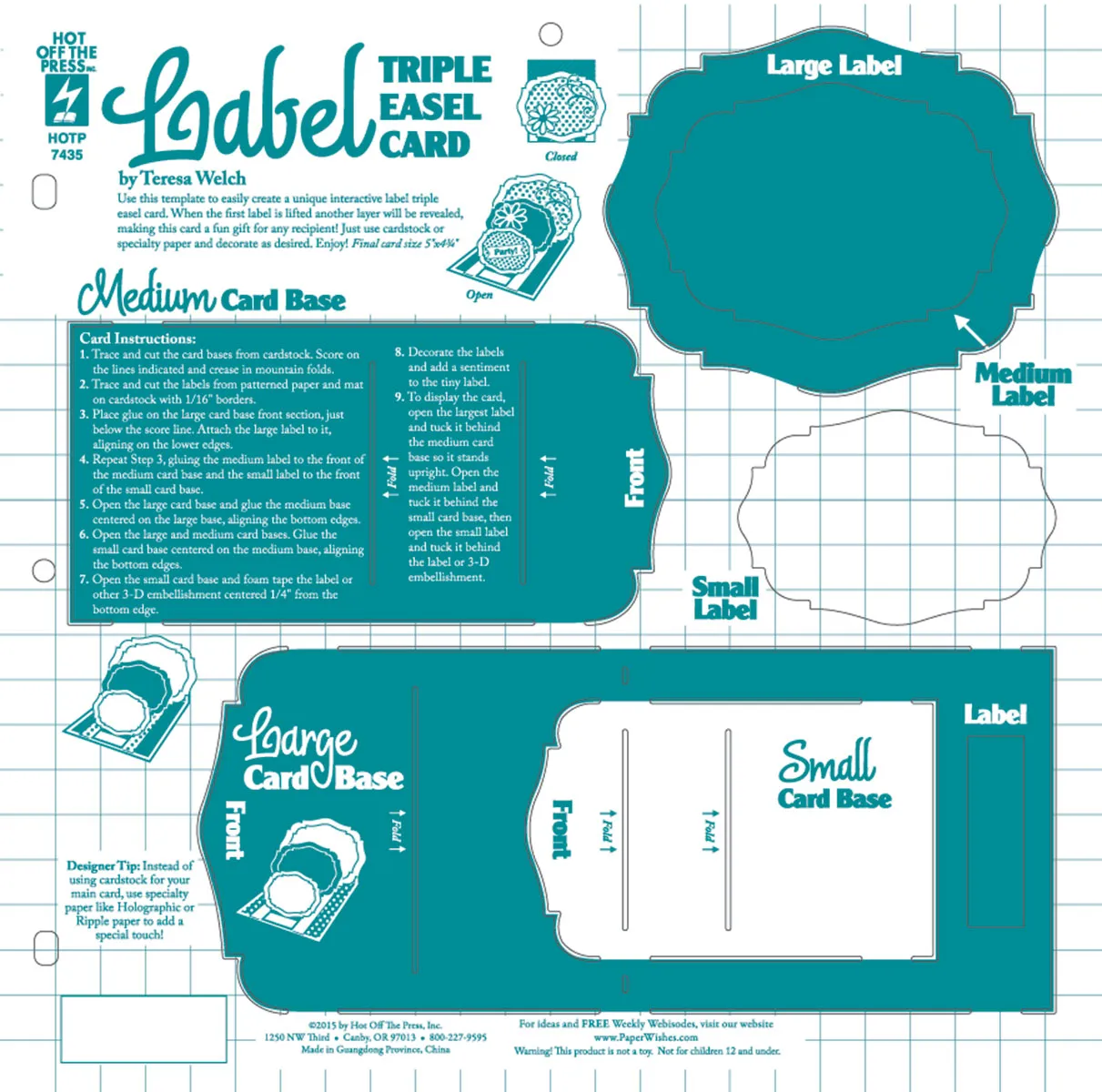 Label Triple Easel Template