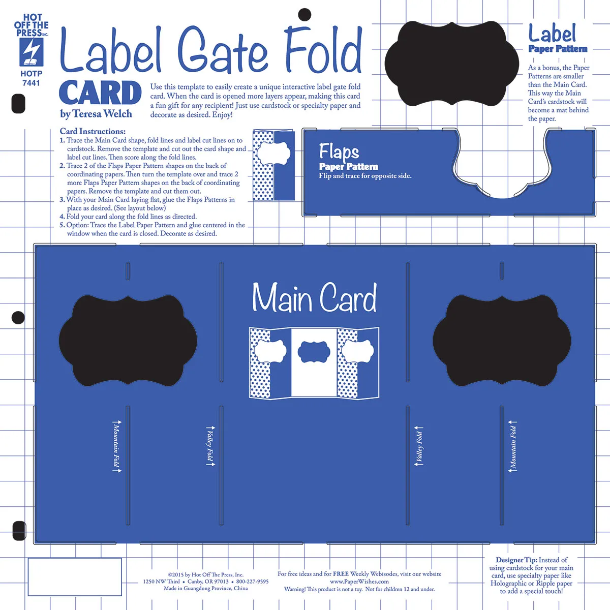 Label Gate Fold Card Template