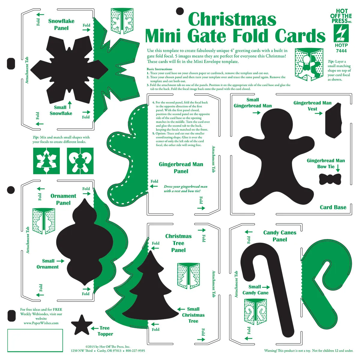 Christmas Mini Gatefold Card Template