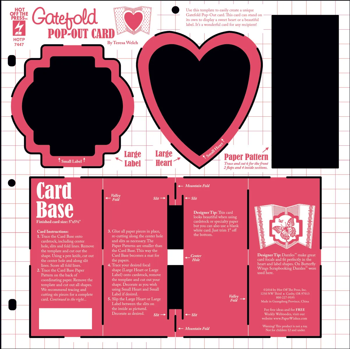 Heart and Label Pop Out Template