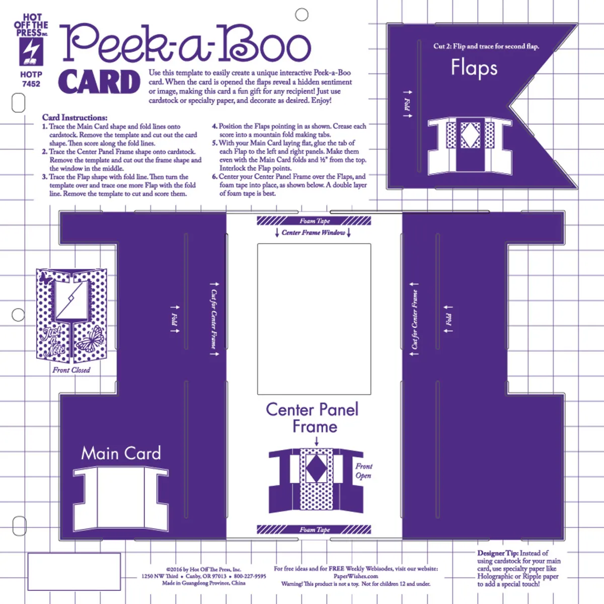 Peek A Boo Card Template