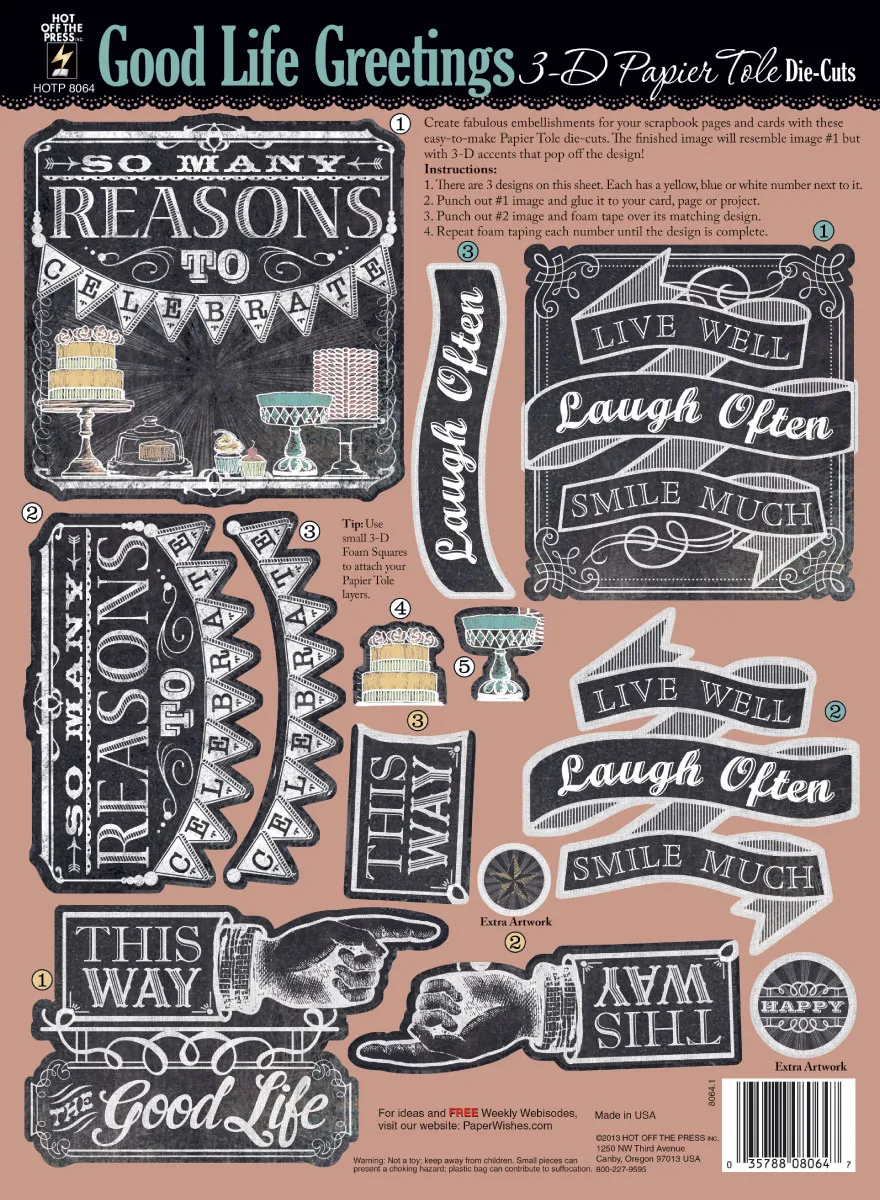 Good Life Greetings Papier Tole