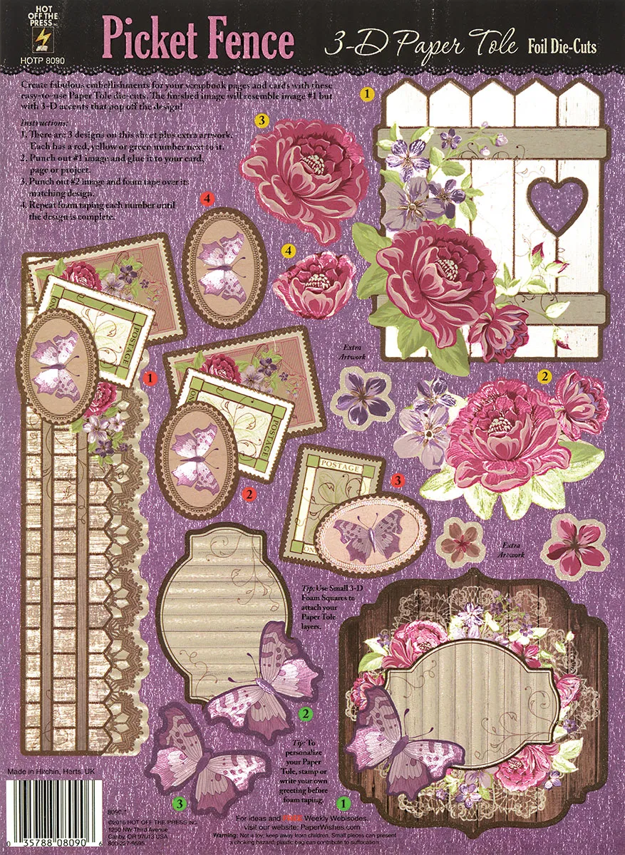 Picket Fence Foil Paper Tole