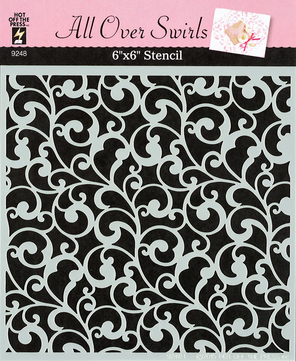 All Over Swirls 6x6 Stencil