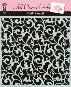 All Over Swirls 6x6 Stencil