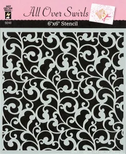 All Over Swirls 6x6 Stencil