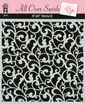 All Over Swirls 6x6 Stencil