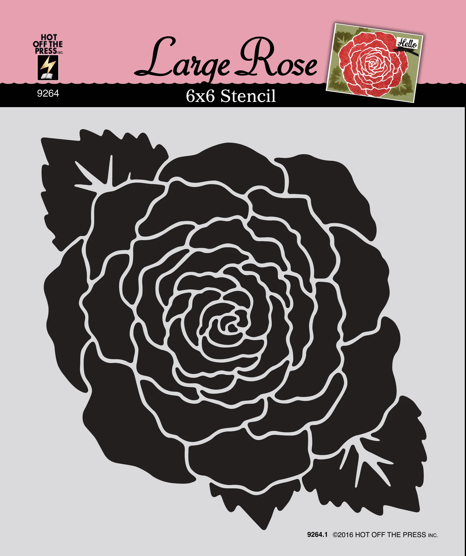 Large Rose 6x6 Plastic Stencil