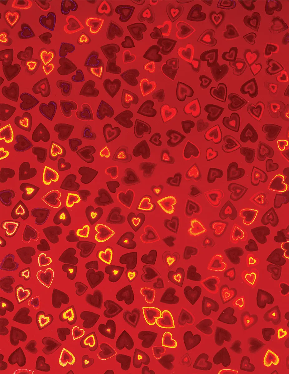 Sheet Hearts Red Holographic