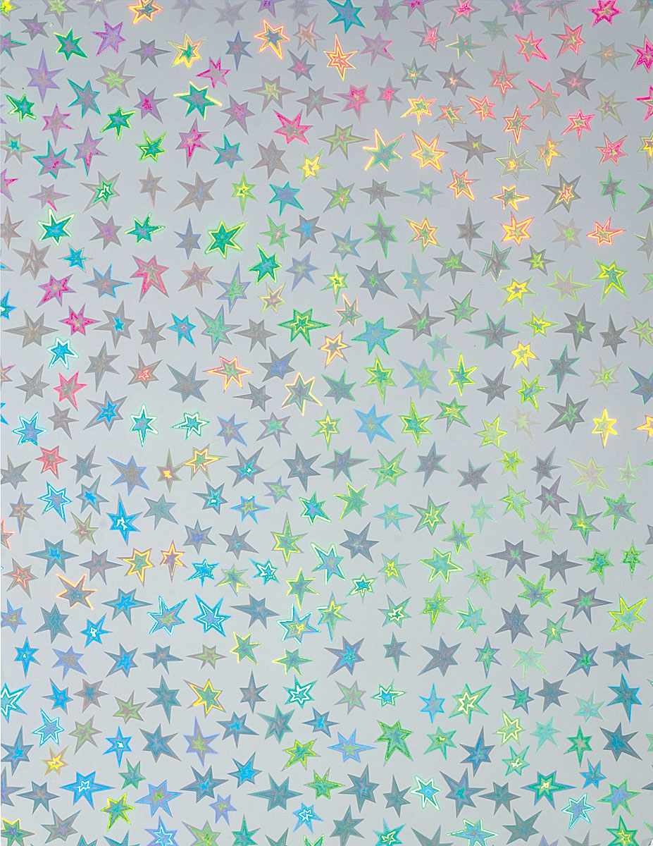 Sheet Stars Silver Holographic