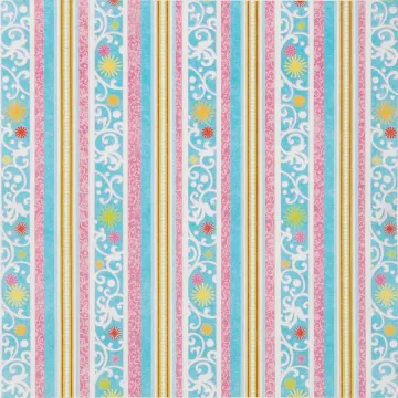 Blue Stripe Flocked Paper 12x12, 3 Sheets