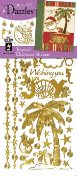 Tropical Christmas Gold Dazzles&trade; Stickers  - 3 pack