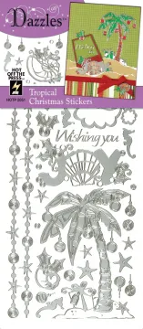 Tropical Christmas Dazzles&trade; Stickers Silver - 3 pack