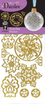 Stenciling Dazzles™ Stickers, Gold - 3 pack