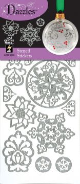 Stenciling Dazzles™ Stickers, Silver - 3 pack