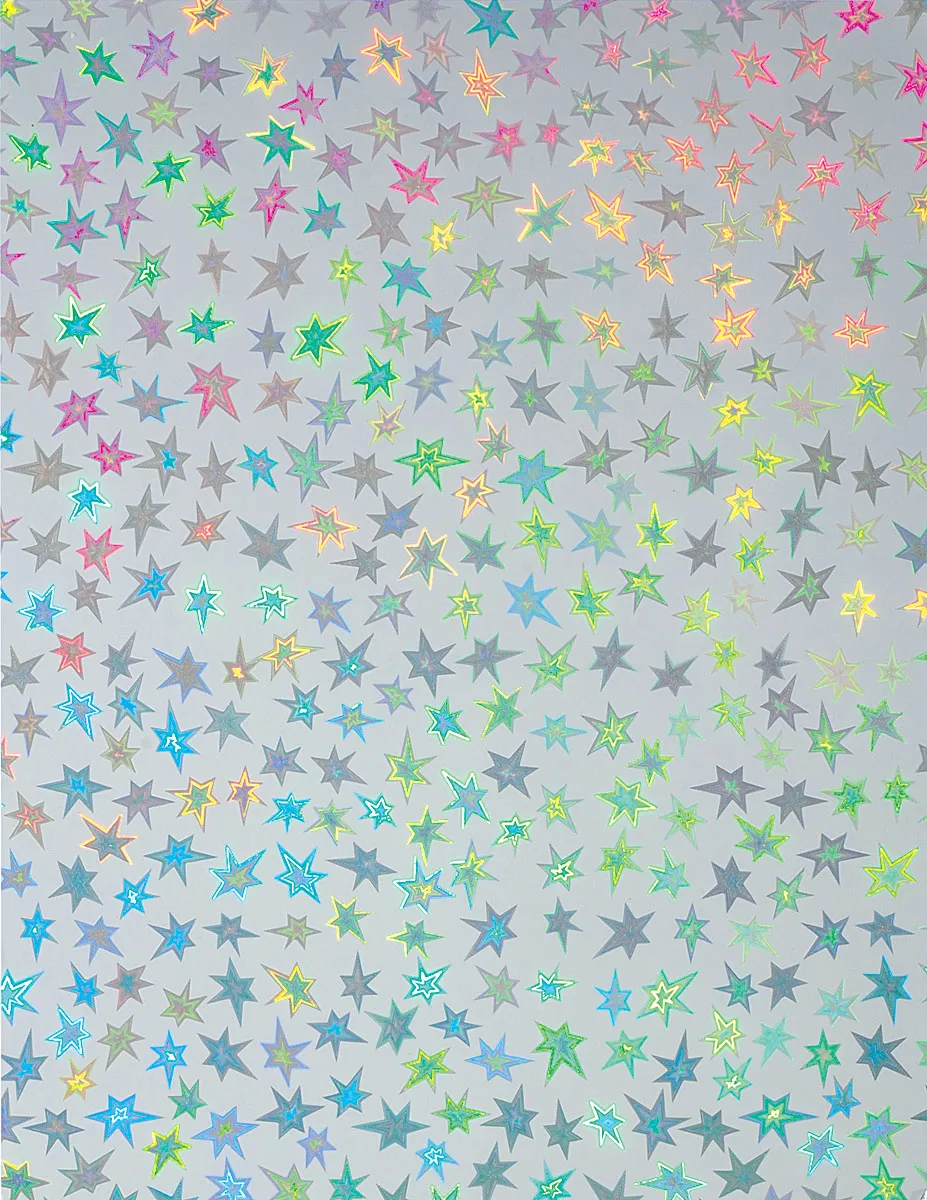 3 Sheets Stars Silver Holographic Specialty Cardstock