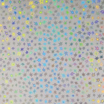 3 Holographic Silver Stars Cardstock