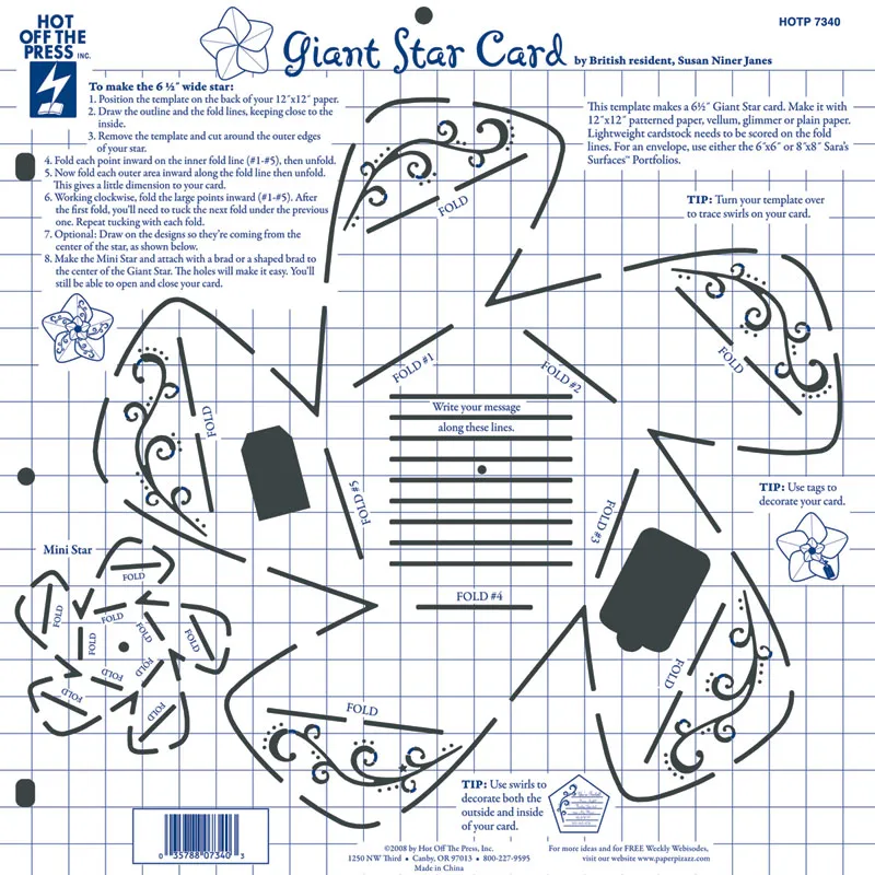 Giant Star Card Template 12x12