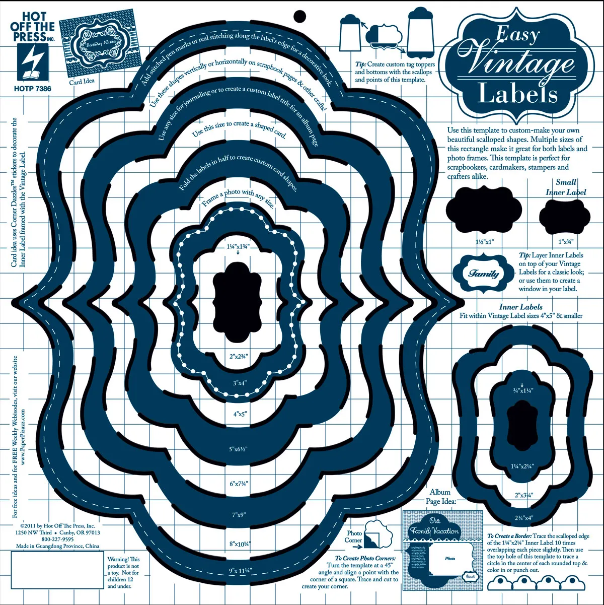 Easy Vintage Label Template 12x12