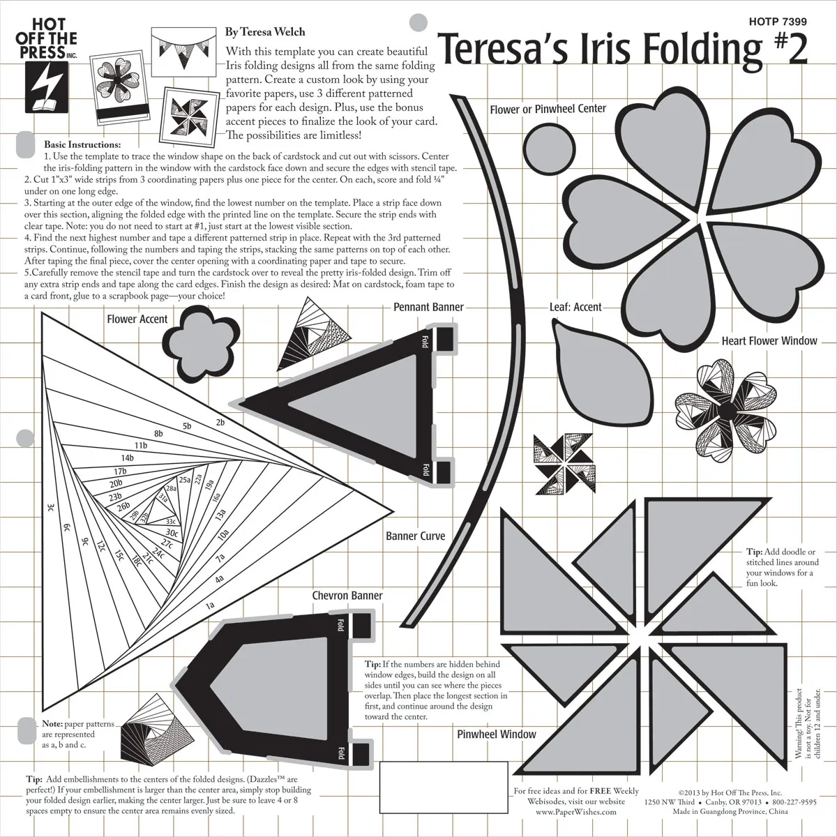 Teresas Iris Folding 2 Template 12X12