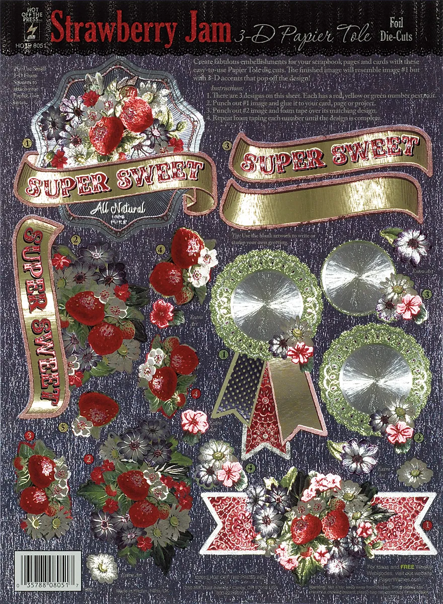 Strawberry Jam Foil Papier Tole