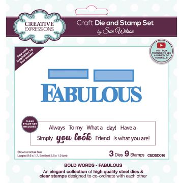 Fabulous Craft Die & Stamp Set by Creative Expressions Sue Wilson