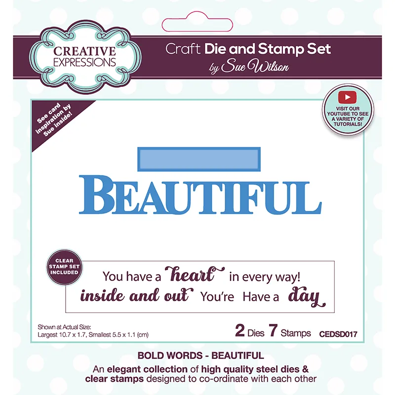 Beautiful Craft Die & Stamp Set by Creative Expressions Sue Wilson