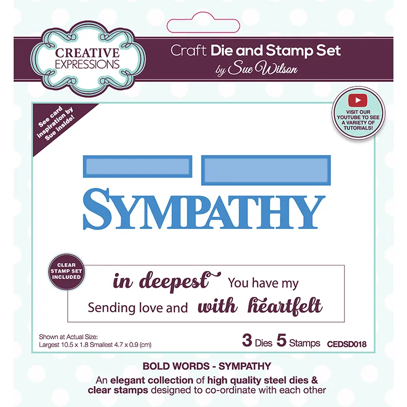 Sympathy Craft Die & Stamp Set by Creative Expressions Sue Wilson
