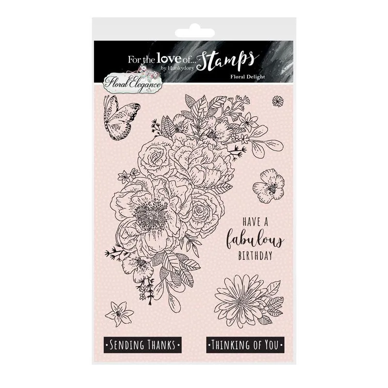 Large Corner Flower Arrangement A5 Stamp Set For the Love of Stamps