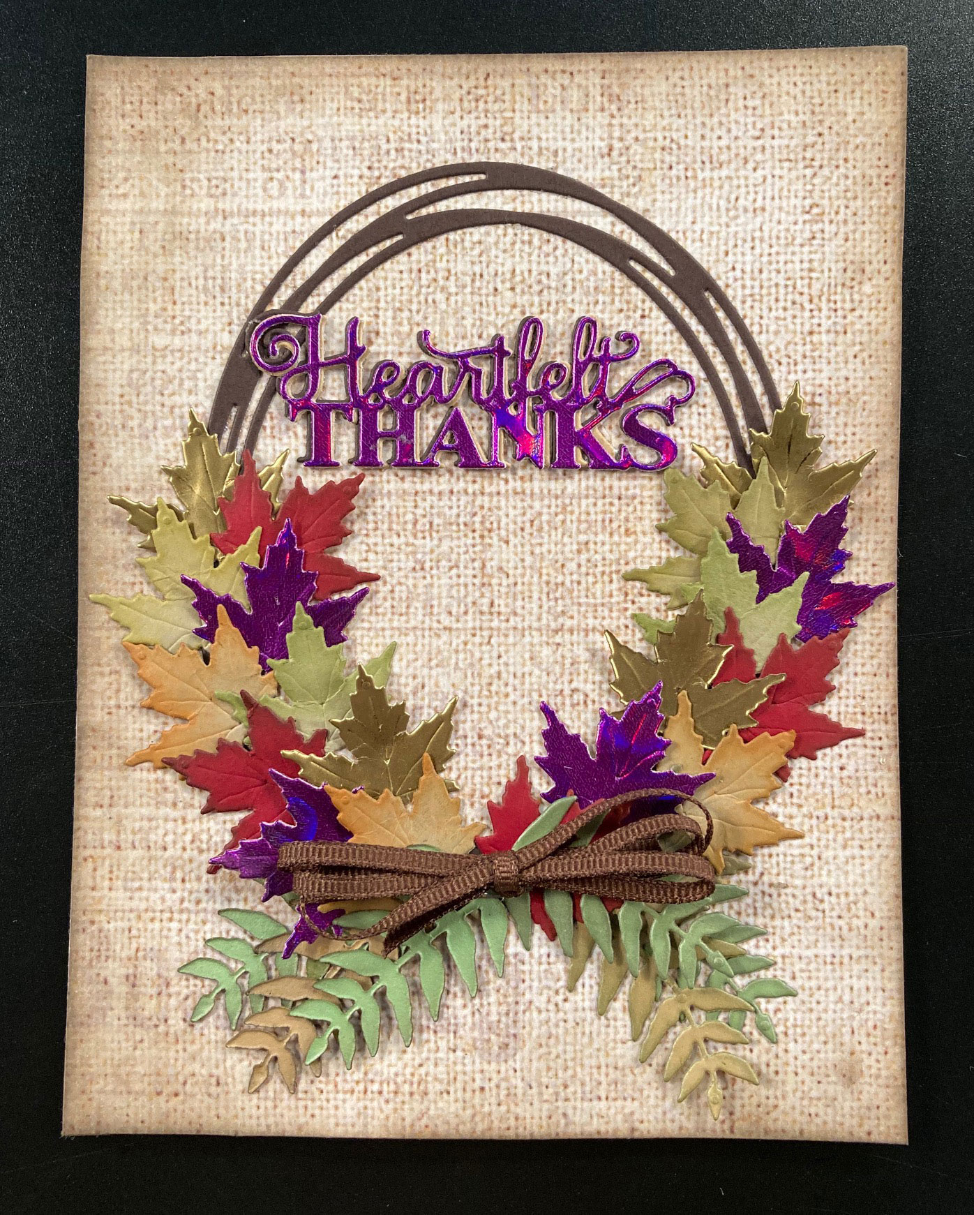 Paper Wishes  Heartfelt Thanks Fall Wreath Card